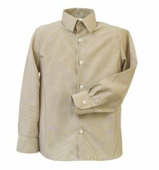 Рубашка Тренд с длинным рукавом коричнева с фактурой (полоска)