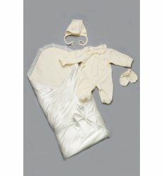 Комплект Модний карапуз 03-00490-1 для хлопчика на виписку для новонароджених молочний