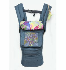 Эргономичный рюкзак-переноска для детей Цветочная геометрия джинс голубой