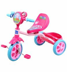 Велосипед детский 3-х колесный лицензионный - PEPPA (массажное сиденье, звонок, корзина, пропеллер)