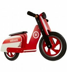 Беговел 12" Kiddi Moto Scooter деревянный, красно-белый