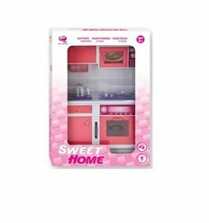 Кукольная кухня 'Современный дом' (розовая), Qun Feng Toys.