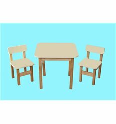 Эко набор Стол деревянный ваниль и 2 стульчика