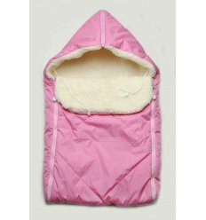 Конверт зимний для новорожденного на меху Крошка розовый