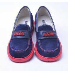Туфлі Moschino сині з червоною підошвою