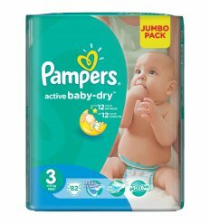 PAMPERS 3 Подгузники Active Baby Midi Джамбо Упаковка 82