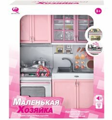 Кукольная кухня 'Маленькая хозяюшка-3' (розовая), Qun Feng Toys.