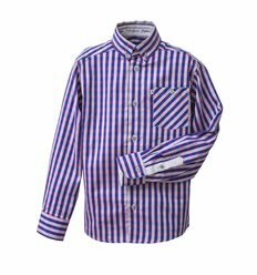 Рубашка Frantolino 1102-2 для мальчика с длинным рукавом в фиолетовую полоску